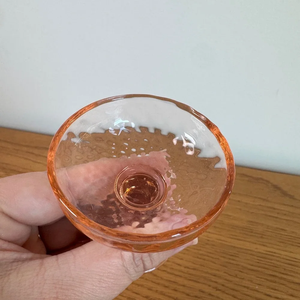 Vintage Pink Depression‎ Glass Footed Dessert Sherbet Cup Champagne Coupe 2.5